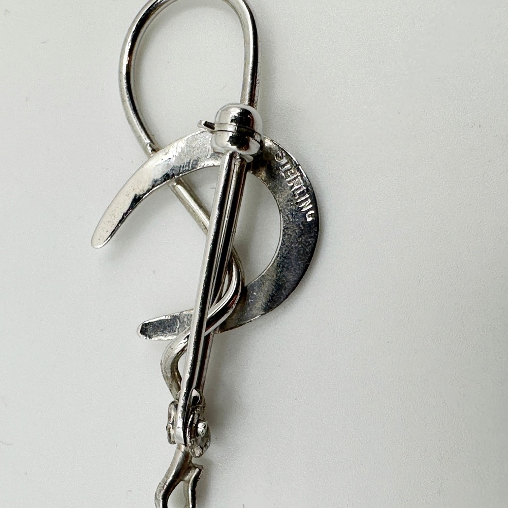 Sterling Silver Equestrian Brooch Pin - Picture 4 of 6